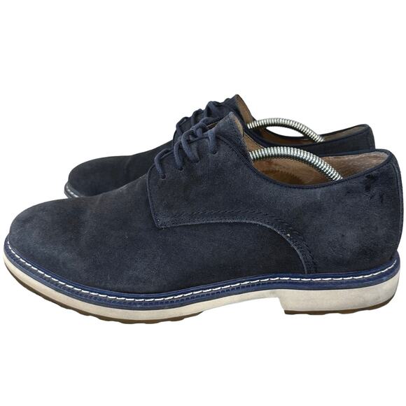 1901 nubuck  navy suede topstitching partial gum sole size 9.5.lace up - Picture 3 of 8